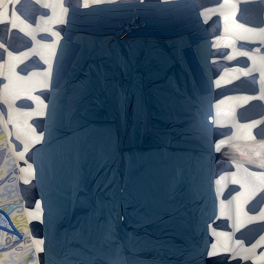 Deep green Lululemon studio pants lined